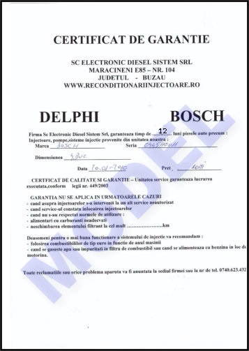 inference Authorization At dawn Garantie Reparatii injectoare Buzau, Maracineni, Nr. 104, DN E85